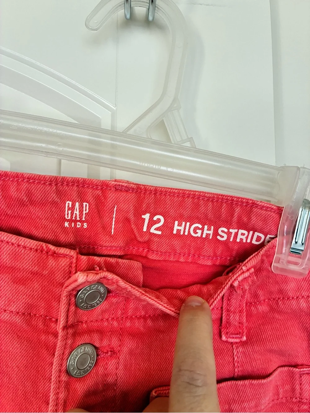 Gap Kids Coral High Stride Wide Leg Raw Hem Jeans Size 12